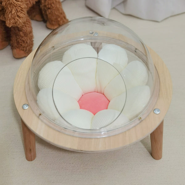 Nido Esférico Transparente para Gatos - Cápsula Espacial
