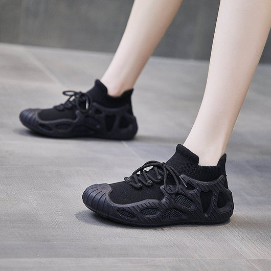 Tenis Deportivos Mujer Fly Knit con Suela Gruesa - Image 10