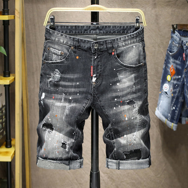 Jeans para Hombre con Parches Elásticos y Detalles Pintados a Mano - Image 6