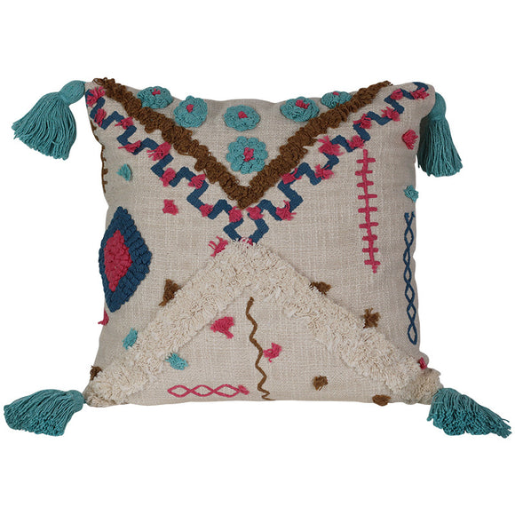 Almohada de Algodón Marroquí con Textura Acolchada