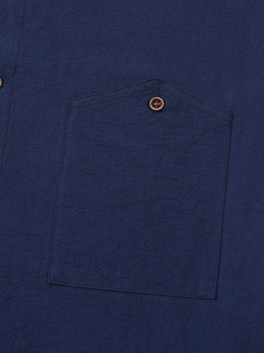 Camisa Cardigan Lino Hombre Fit Relajado Color Sólido - Image 35
