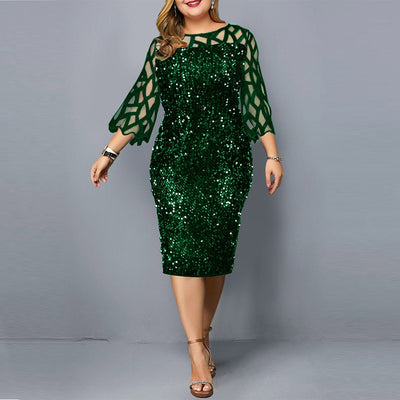 Vestido de Fiesta Talla Grande con Lentejuelas - Image 8
