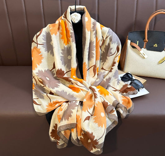 Pashmina de Algodón y Lino Estampada - Chal Abrigador Versátil - Image 19
