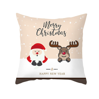 Funda de Almohada Navideña con Diseño de Dibujos Animados en Tela Melocotón - Image 9