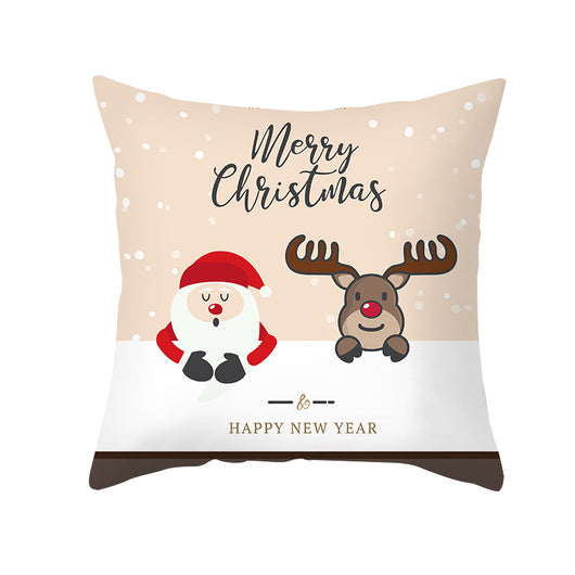 Funda de Almohada Navideña con Diseño de Dibujos Animados en Tela Melocotón - Image 9