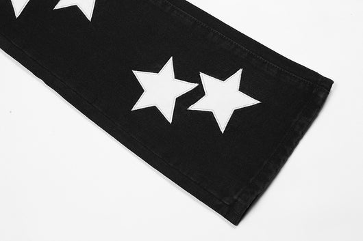 Jeans Acampanados Casuales con Estampado de Estrellas para Hombre - Image 2