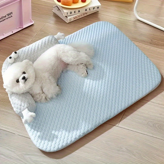 Cama Refrescante para Mascotas con Diseño Monstruo Adorable - Cojín Transpirable Antideslizante