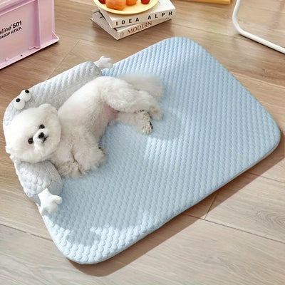Cama Refrescante para Mascotas con Diseño Monstruo Adorable - Cojín Transpirable Antideslizante