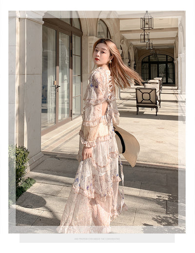 Vestido de Gasa Elegante Cuello V Cintura Ajustada para Fiestas - Image 12