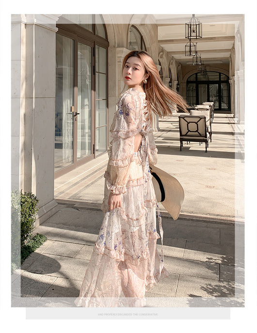 Vestido de Gasa Elegante Cuello V Cintura Ajustada para Fiestas - Image 12
