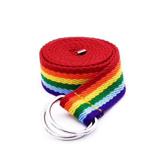 Cinturón Arcoíris para Mujer con Hebilla Doble Anillo Decorativo - Image 10
