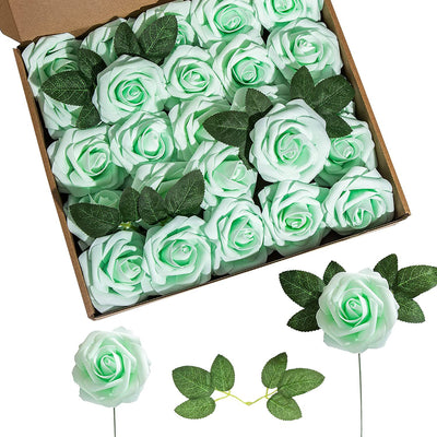 Rosas de Espuma PE con Tallo y Hojas - 25 Flores Decorativas para Bodas y San Valentín - Image 12