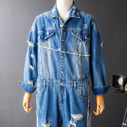 Mono Cargo Hip Hop Denim Rotos con Lavado Urbano - Image 4