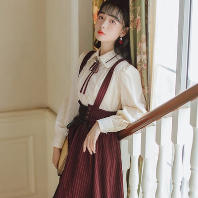 Vestido Francés Dos Piezas Elegante Ajustado - Image 4