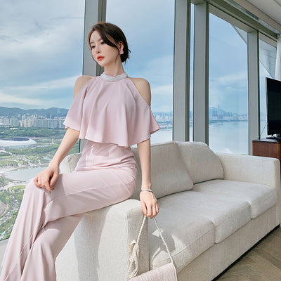 Jumpsuit Elegante Escote Halter Hombros Descubiertos Estilo Royal - Image 13