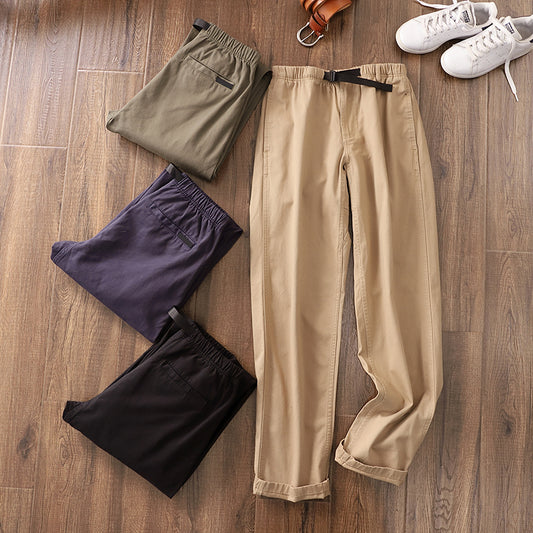 Pantalones Overol de Algodón con Hebilla Retro para Hombre