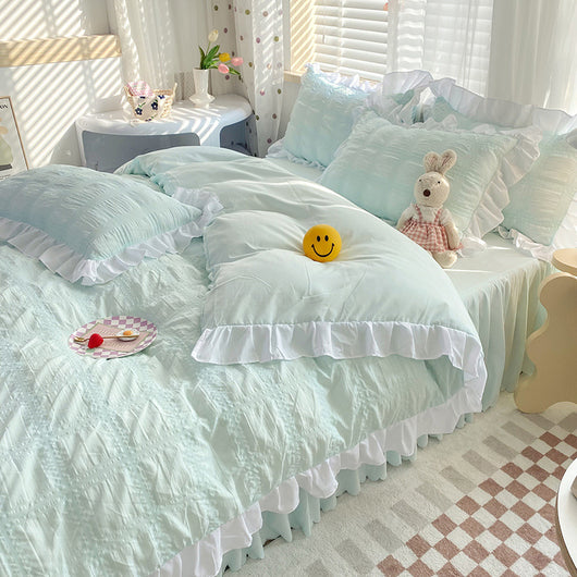Juego de Cama Completo de 4 Piezas en Colores Sólidos - Image 12