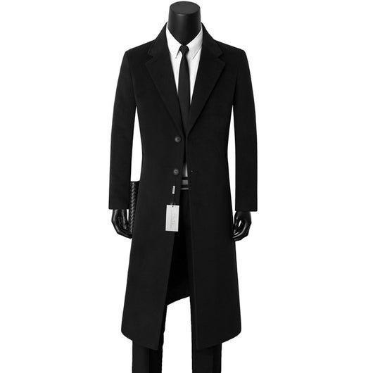 Abrigo de Lana Casual Elegante para Hombre - Largo Medio - Image 5