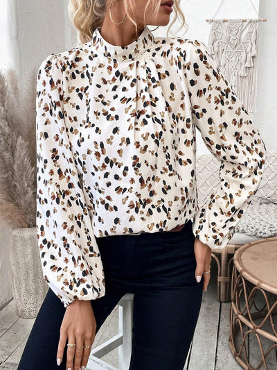 Blusa Estampada Cuello Mao Manga Larga Coordinable para Mujer - Image 10