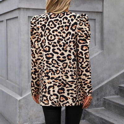 Cardigan Estampado de Leopardo para Mujer - Chaqueta Versátil - Image 3