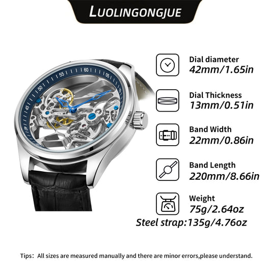 Reloj Mecánico Automático de Cristal Doble - Image 4