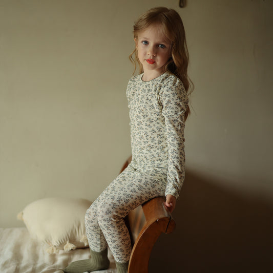 Conjunto de Pijama Infantil Floral 100% Algodón - Image 2