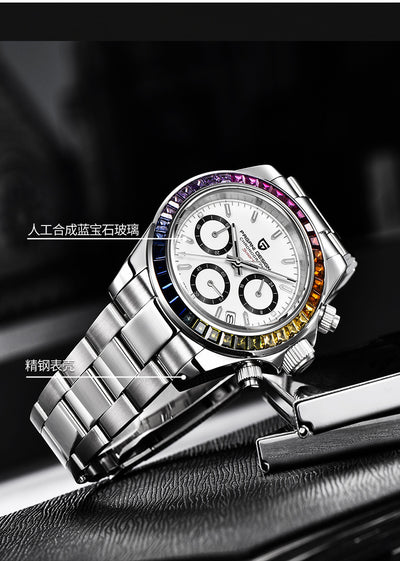 Reloj de Hombre Acero Inoxidable Cristales Multicolor Resistente al Agua - Image 8