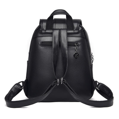 Mochila Casual de Cuero Suave con Cinturón Decorativo - Image 16