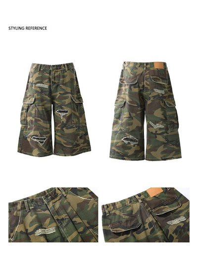 Pantalones Cargo Camuflaje Retro Cortos - Image 13