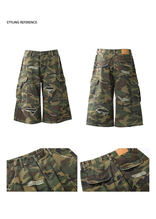 Pantalones Cargo Camuflaje Retro Cortos - Image 13