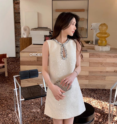 Vestido Sin Mangas con Lentejuelas y Cuello Redondo - Colección Primavera - Image 13
