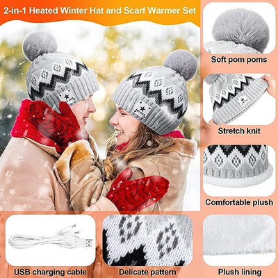 Set Térmico USB: Gorro, Bufanda y Guantes Calefactables - Image 3