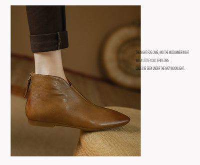 Botines Retro de Cuero con Tacón Bajo y Cierre Trasero - Image 16