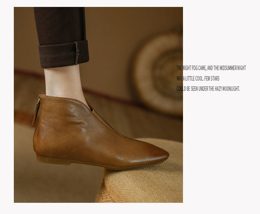 Botines Retro de Cuero con Tacón Bajo y Cierre Trasero - Image 16