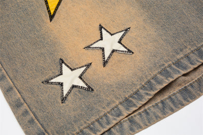 Shorts de Mezclilla con Parche Bordado Pentagrama para Hombre - Image 15