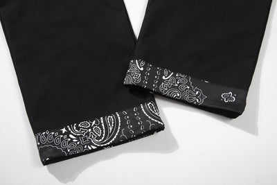 Pantalón Overol Rojo y Negro Flor de Anacardo Suelto Recto - Image 6