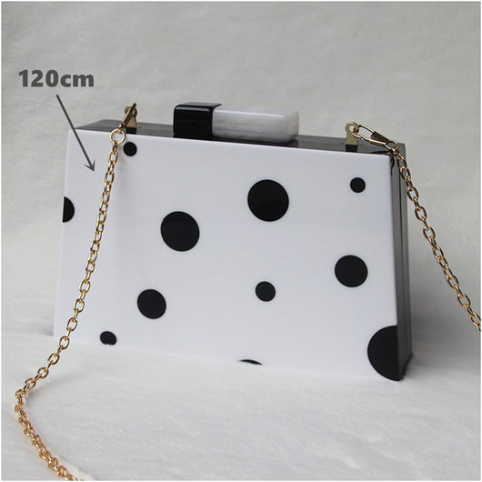 Bolso de Noche Elegante con Lunares Blanco y Negro - Estilo Europeo - Image 16