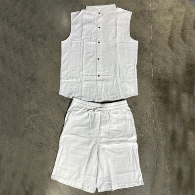 Conjunto de Camisa y Pantalones Cortos de Lino para Hombre - Image 24