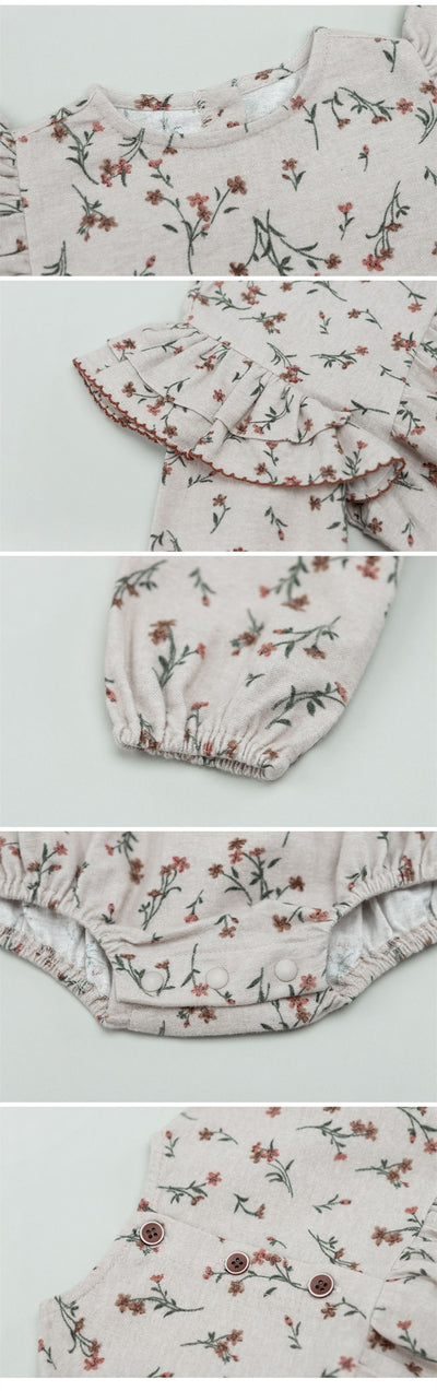 Enterizo Infantil de Manga Larga con Cuello de Muñeca Floral - Image 10