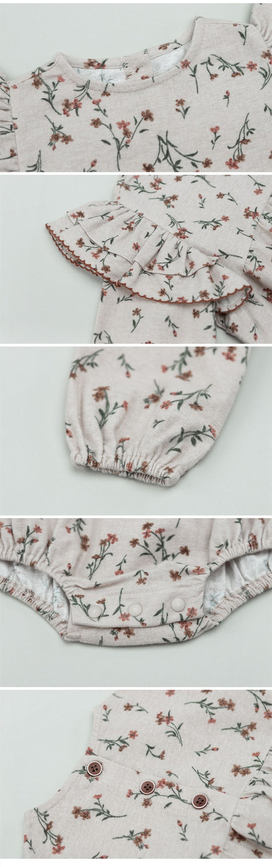 Enterizo Infantil de Manga Larga con Cuello de Muñeca Floral - Image 10