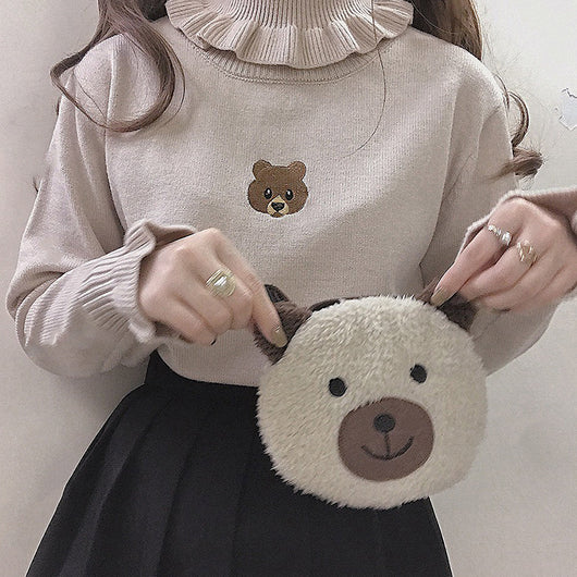 Suéter Cuello Alto Ajustado con Detalles de Oreja para Niña - Otoño Invierno - Image 8