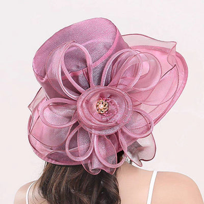 Sombrero de Gasa con Flores para Bodas y Eventos - Image 6