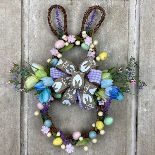 Corona de Conejo de Pascua en Ratán - Decoración Festiva - Image 11