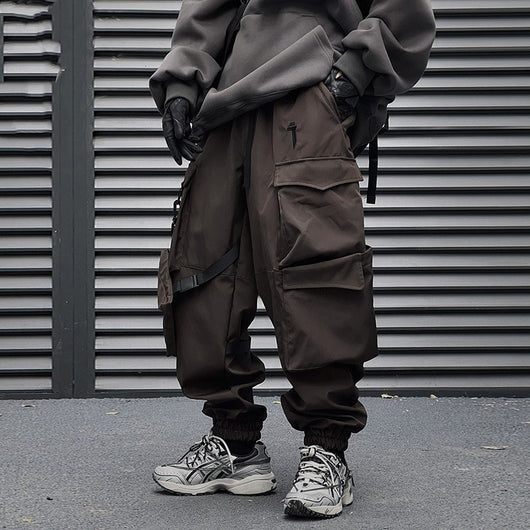 Pantalones Cargo Jogger Holgados con Bolsillos y Cinta Lateral para Hombre - Image 2