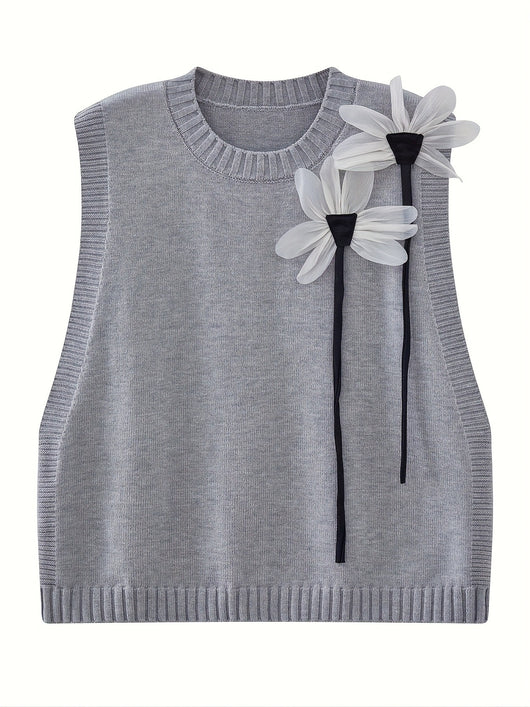 Conjunto de 3 Piezas: Chaleco Tejido con Moño, Camisa y Pantalón Casual - Image 15