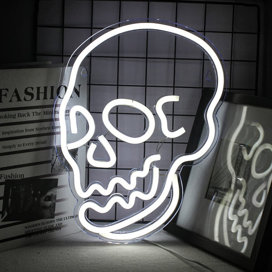 Calavera LED Neón para Decoración de Halloween
