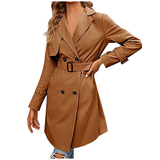 Abrigo Elegante Doble Fila Ajustado para Mujer - Image 29