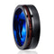 Anel Masculino de Aço de Tungstênio Fosco Simples Azul Nº 7