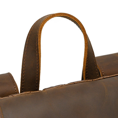 Mochila Retro Cuero Crazy Horse para Hombre - Bolso Escolar Vintage - Image 11
