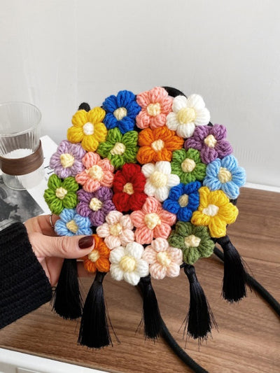 Bolsa Redonda Étnica Esponjosa para Mujer - Diseño Floral 2025 - Image 10